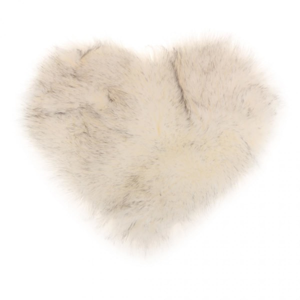 kärleksform lurvig mjuk fårskinnsmatta fuskpälsmatta 5cm lugg vit grå