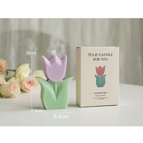 Tulpanblomdoftljus - Rosa och Lila - 2 delar