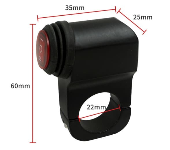 [RM]12V 16A Waterproof Motorcycle Light Switch Headlight Fog Light On Off