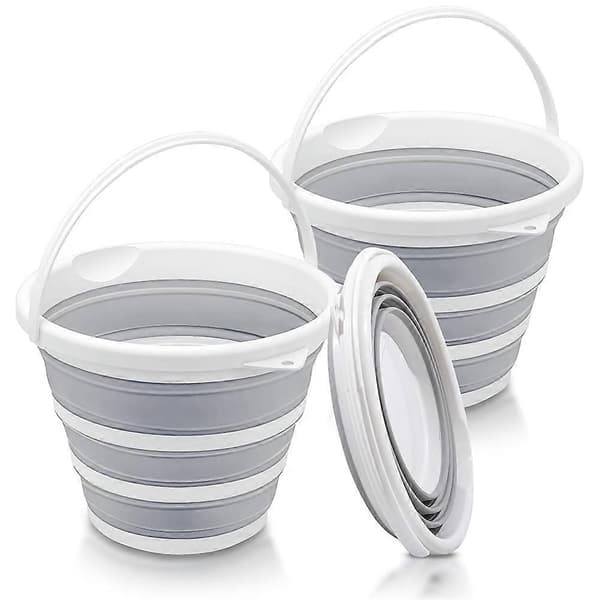 [RM]Sammenfoldelige spande - 10L kapacitet til camping, bilvask, havearbejde, multifunktionel brug 2-pak