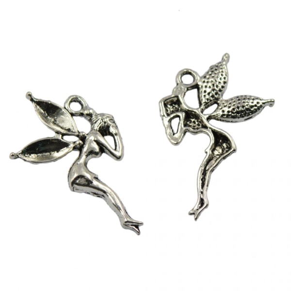 30 st Vintage Fairy Angel hänge smycken gör antik silverfärg