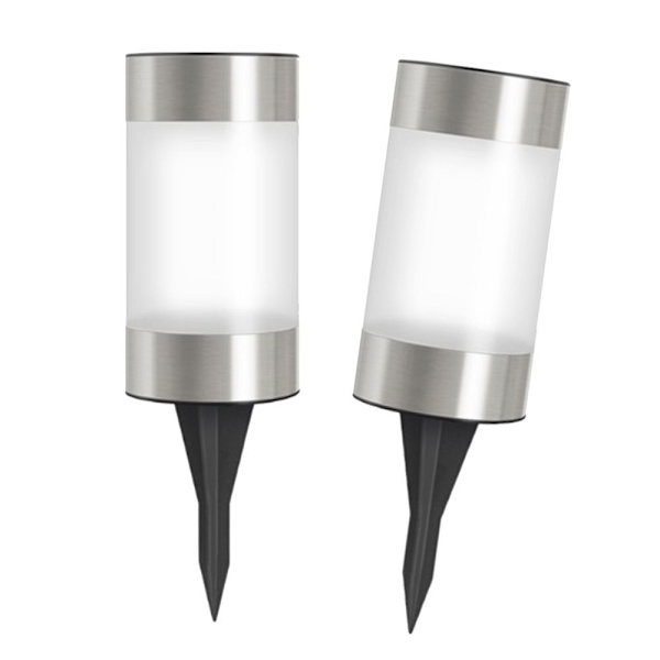 2x Varmvita Solcellsdrivna LED Utomhusgånglampor, 1 Vitt Ljus + 1 Varmt Ljus
