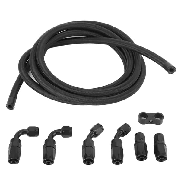 [RM]9,8ft AN6 Fuel Line with Fitting Adapter Separator Clamp Kit Universal Car