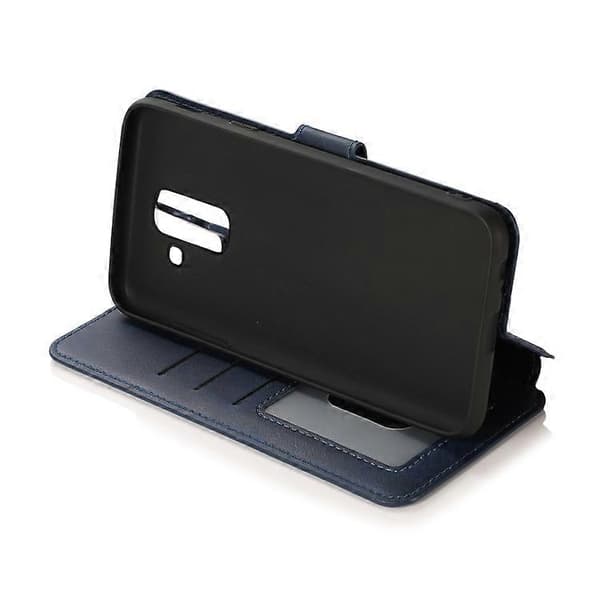 [RM] Stødsikkert PU + TPU læderetui til Samsung Galaxy A6+ Blue