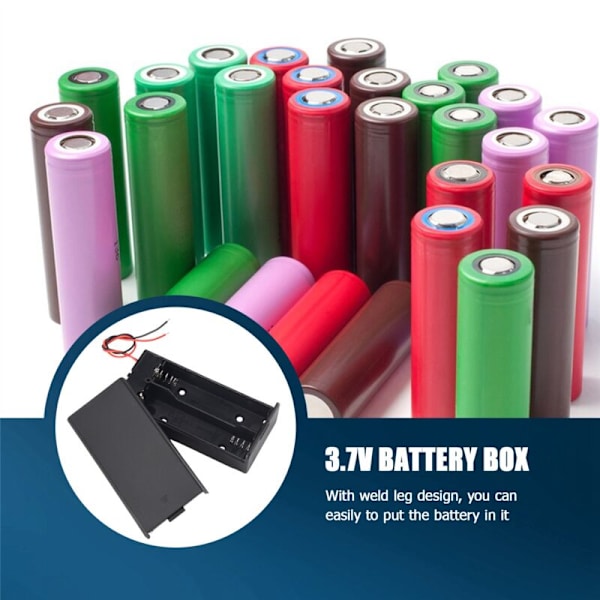3.7V 2X 18650 On/Off Switch Battery Holder Junction Box Storage Box with Cable