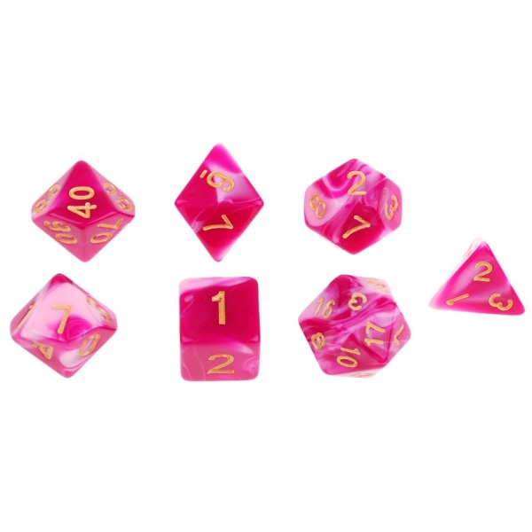 Set med 7 polyedriska tärningar för dungeons and dragons. bordsspel rpg mtg b