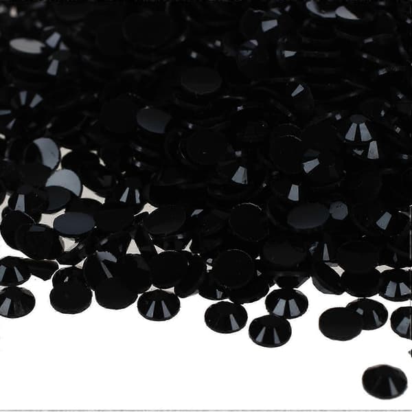 4000 stk. krystal flatback akryl rhinsten perler neglekunst (sort)