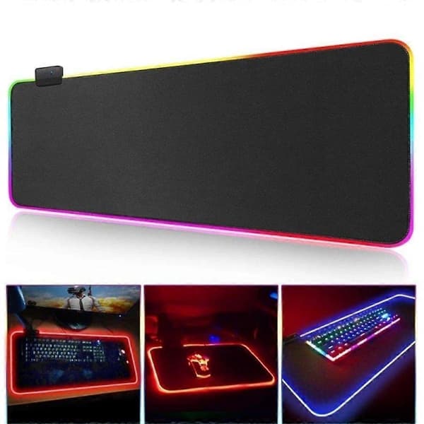 Gaming Mouse Pad with LED Light - 80x30cm - Black