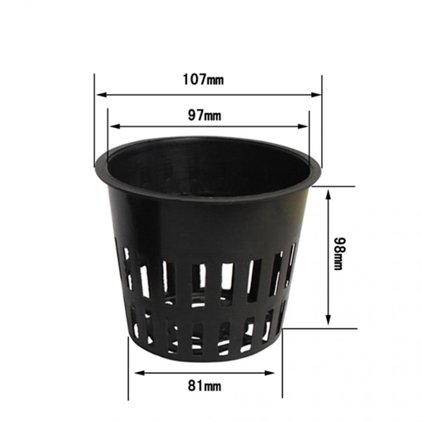 5x Plastnät Koppar Krukor Korg Plantering Hydroponik Aeroponik Odla Svart B