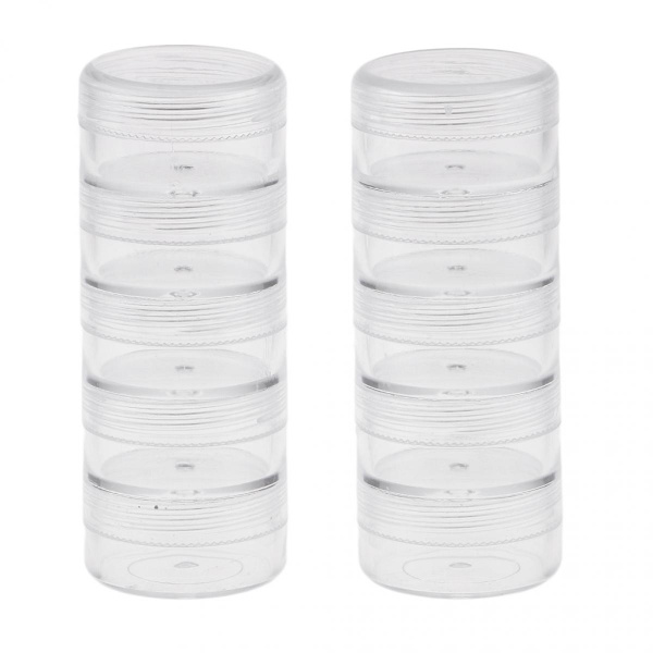 20x Set 5-lagers Plast Frö Pärlbox Fodral Organizer för Förvaring Pärlor Örhängen Halsband Cabochon