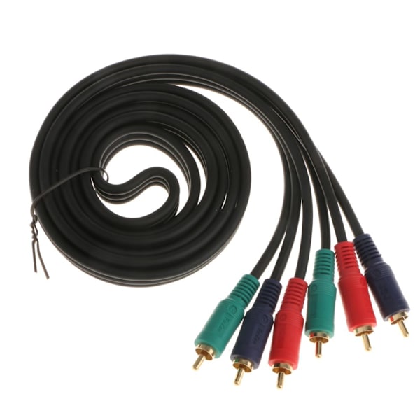 3RCA Hane till 3 RGB Hane Kontakt YPBPR Komponent Videokabel 1,8m