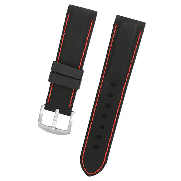 Svart silikon sport röd mesh smart klockarmband för Samsung klocka ersättning 26mm