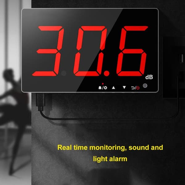 [RM]Wall Mounted Decibel Meter with 9.6-inch LCD Screen, 30-130dB Sound Level Meter for Office, Home, Office