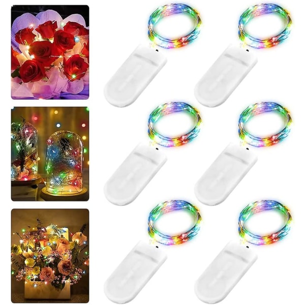 6 st LED Ljusslinga, 2m 20 LED Ljusslinga För Jul, färg