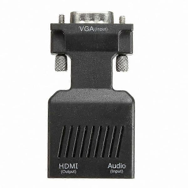 HDMI-VGA-sovitin USB-äänituella 1080P-videomuunnokseen Black