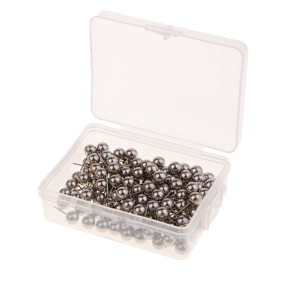100 / 200 set 6mm Metall Kulhuvud Klämmor Kartmarkörer Markering Silver 100