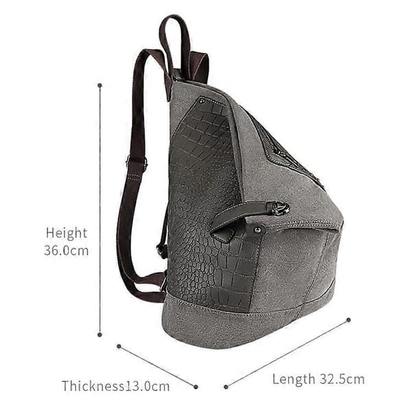 FB01 Uregelmæssig lærredsrygsæk Dark Grey
