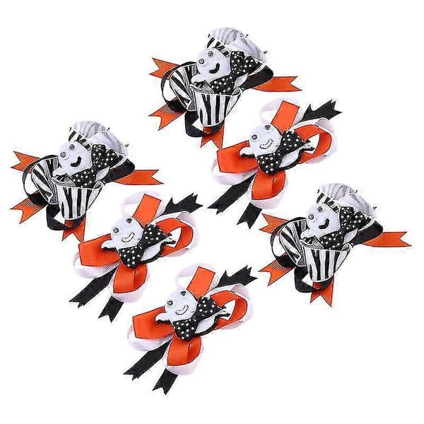 6st Mode Barn Flickor Huvudbonader Halloween Presenter Spökrosetter Hårnål (vit + gul)