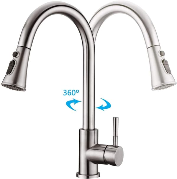 [RM] Kitchen Faucet (Brushed Nickel) 360° Rotatable Kitchen Mixer