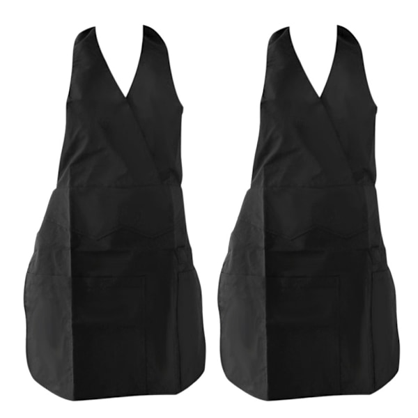 86cm Frisör Klippkappa Salong Stylist Skönhet Förkläde Hårklippningsduk Svart 2x