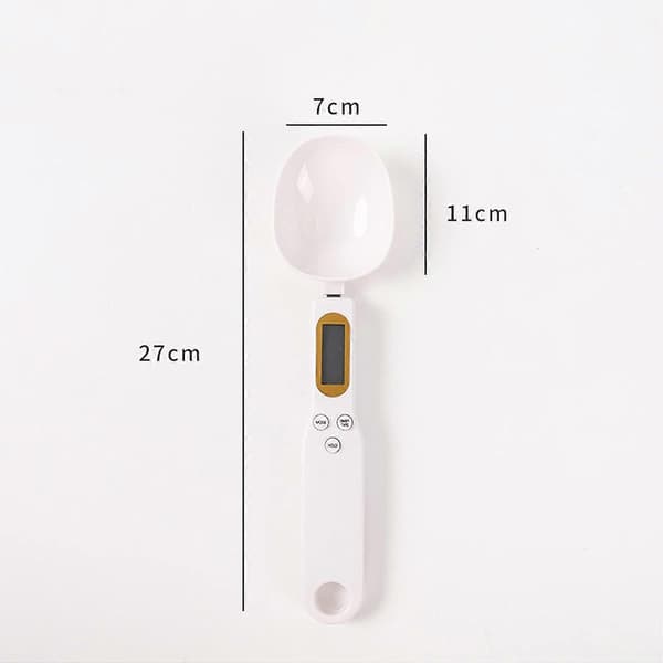 Digital Måleskje, 500g/0.1g Multifunksjonell Matvekt for Baking, Mel, Hvit, 2024 Ping