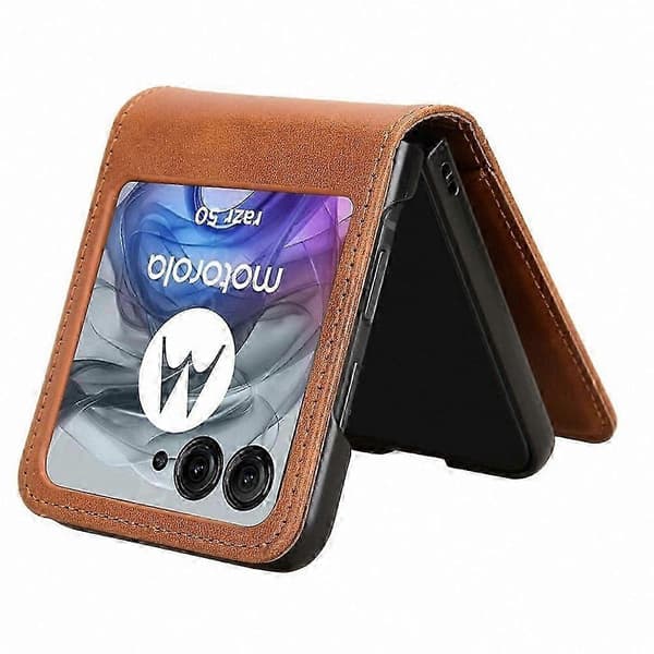 Stötsäkert Plånboksfodral i Läder för 5G Razr 50 Telefonfodral med Kortplatser Style B