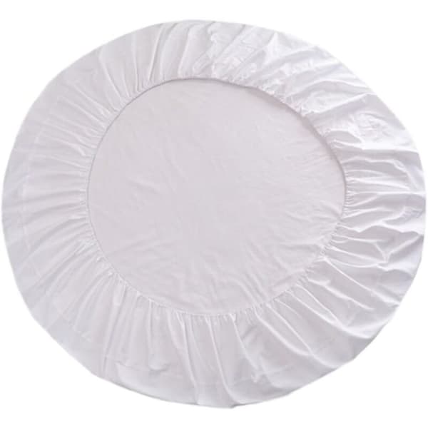 [RM]Round fitted sheet in cotton, Round fitted sheet - white