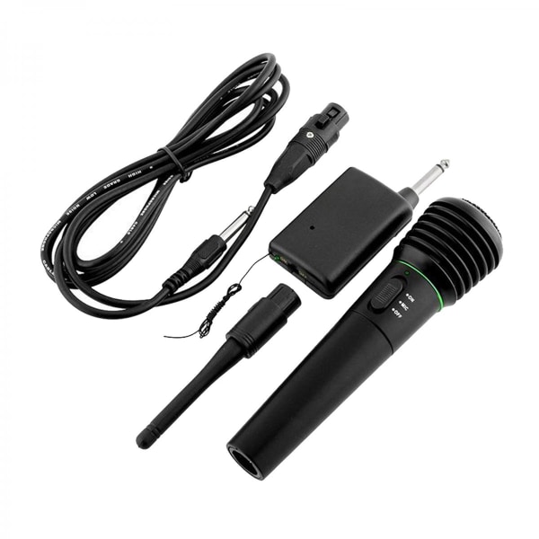 Trådbundna/trådlösa karaokemikrofoner, handhållen dynamisk sångmikrofon, kardioidmikrofon för sång med på/av och avtagbar XLR-kabel, mottagare