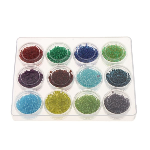 4200 st 12 färger runda 2 mm glasfröpärlor för att göra fynd av smycken