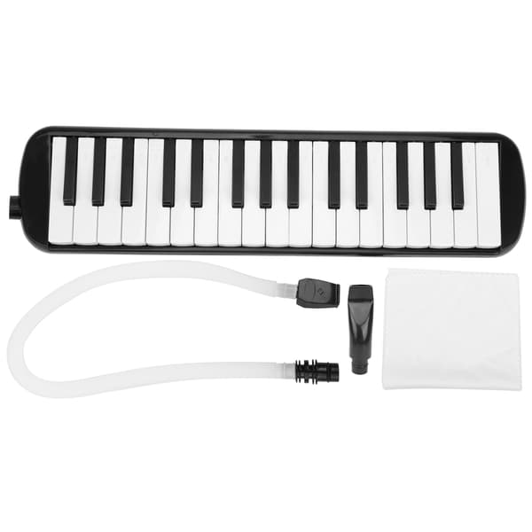 IRIN Melodica 32-tangenters blæseinstrument velegnet til begynderøvelsestaske (sort)