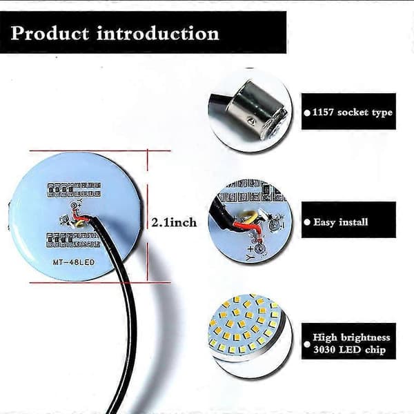 [RM]2 pcs. 1157 Bullet 2 inch White&Amber Switchback Led Turn Signal Bulbs For Harley Davidson Softail Dyna Motorcycles shell