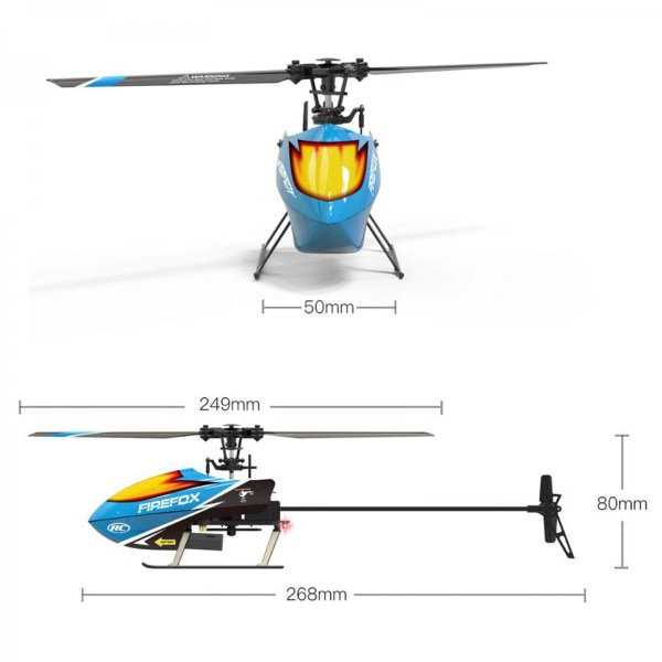 C129 4CH Mini Fjärrkontroll Helikopter Flygplan Flygande Leksak Blå