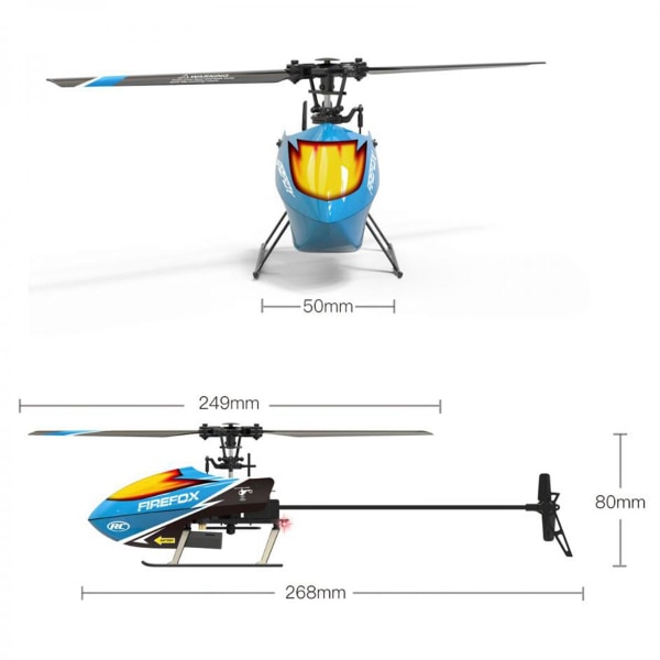 C129 4CH Mini Fjärrkontroll Helikopter Flygplan Flying Toy Blue