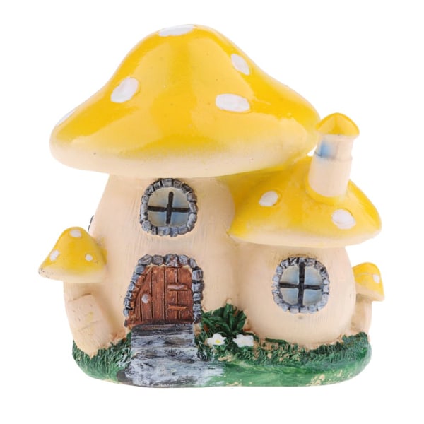 Svampfehus staty miniatyr älvträdgård & terrarium ny 5