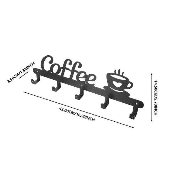 Sort kaffekop ophængsstativ metal kruskrog til opbevaring 1 stk.