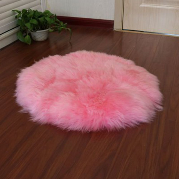 Hemma Fluffig Konstgjord Fårskinnsmatta Golvmatta Matta Sittdyna Rosa