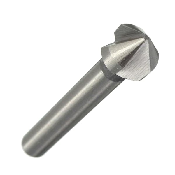 3-Skärigt 90° HSS Försänkare Fasfräs Ändfräs 10,4mm Natur