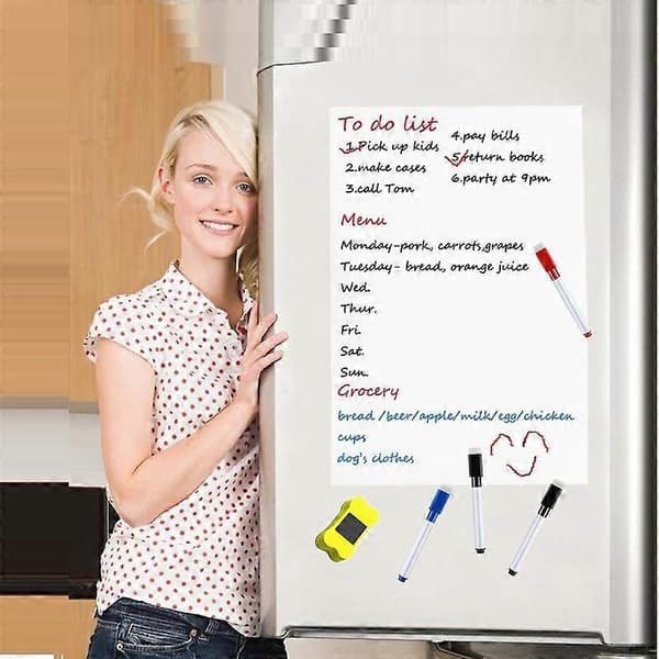 [RM]Magnetic Refrigerator Whiteboard A3 for Home Kitchen Menu Meal Plan Shopping List, Reminder