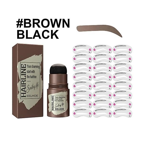 One Step Ögonbrynsstämpel Formningskit Vattentät Långvarig Ögonbrynssticka Hårlinje Naturlig Ögonbrynsmakeup Kosmetiskt Verktyg brown