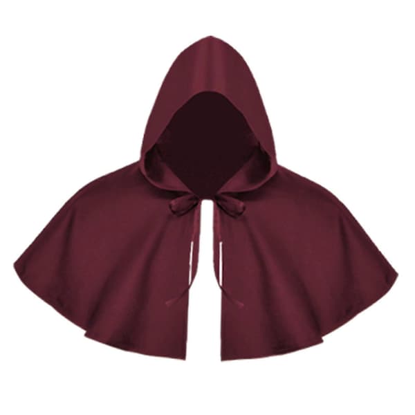 Halloween kappe Cosplay Dødskappe Hætte Sjal Middelalderlig Hætteklædt Kappe Hat Sort Red