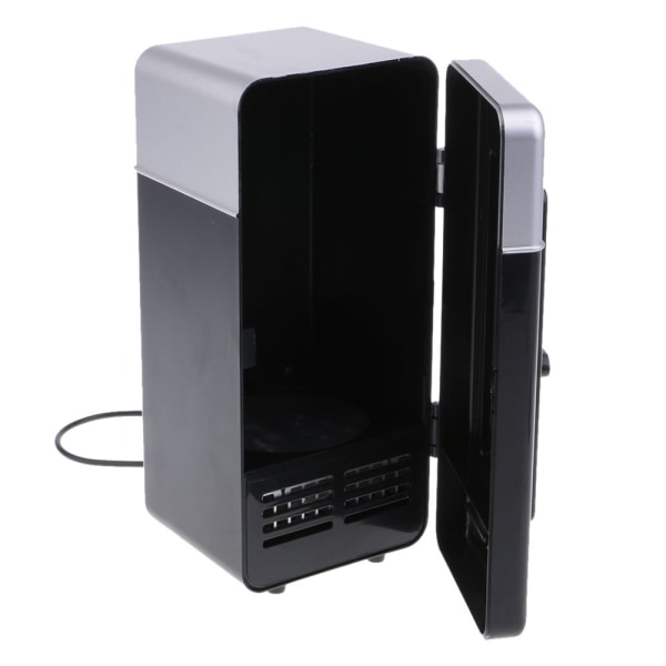 Bärbar bilminikylskåp 5V värme och kall ljusröd LED USB kylskåp