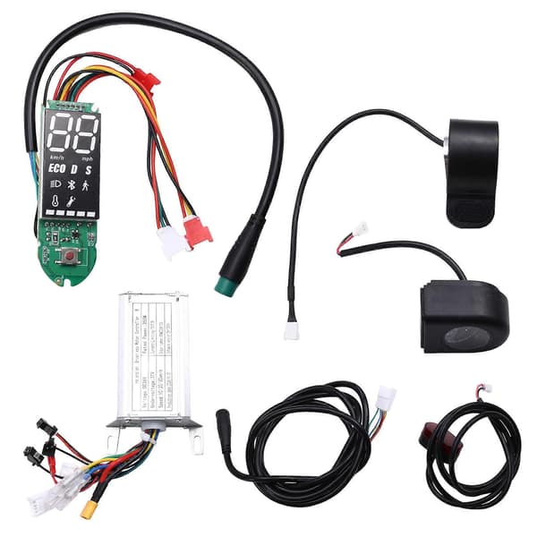 36V 350W Controller Dashboard Accelerator Scooter Udskiftningssæt til E-Scooter Controller Dashboard Ac Black  Silver