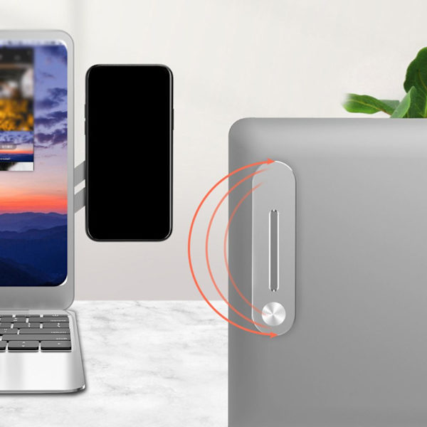 3x Hållbar Sidomonterad Magnetisk Hållare Clip Laptopställ Telefonhållare Silver