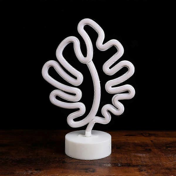 [RM]LED neonskilt Monstera bladformet lampe for dekorasjon 1 stk hvit
