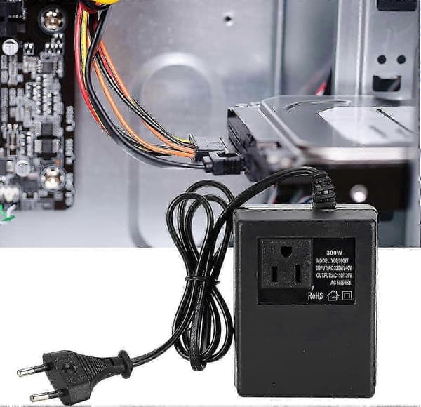 300W spenningsomformer med EU-plugg, 220V til 110V transformator