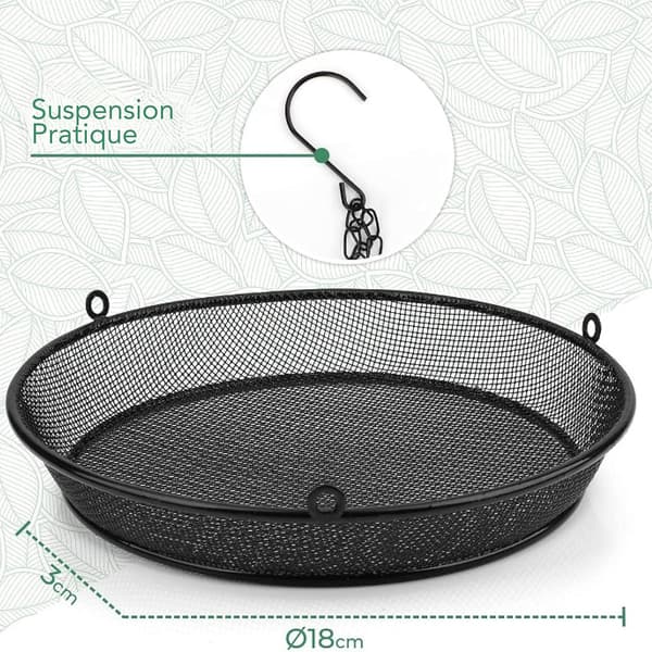 [RM] Black - Hanging Bird Feeder - Outdoor Bird Feeder - Diameter: 18