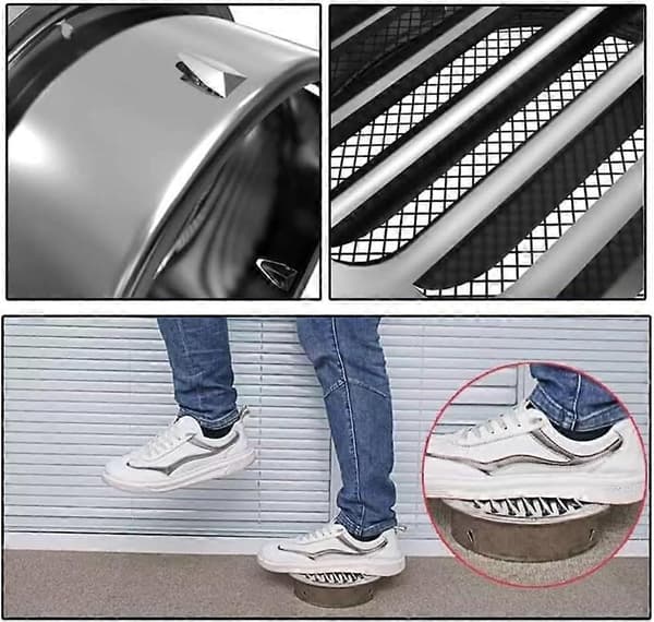 Rund ventilationsrist, ventilationsrist i rustfrit stål, med netventilation, rund ventilationsrist til udstødningsrør