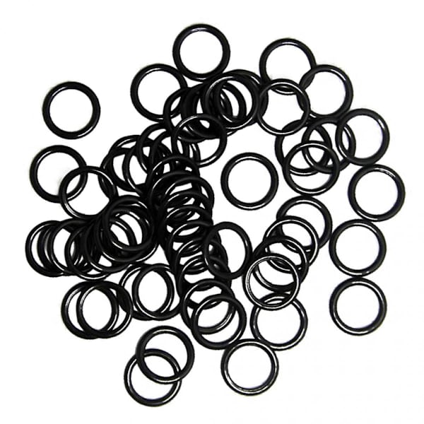 100 st Metall BH Underkläder Rem Sömnad Clip Krok O-ringar Slider Svart 10mm