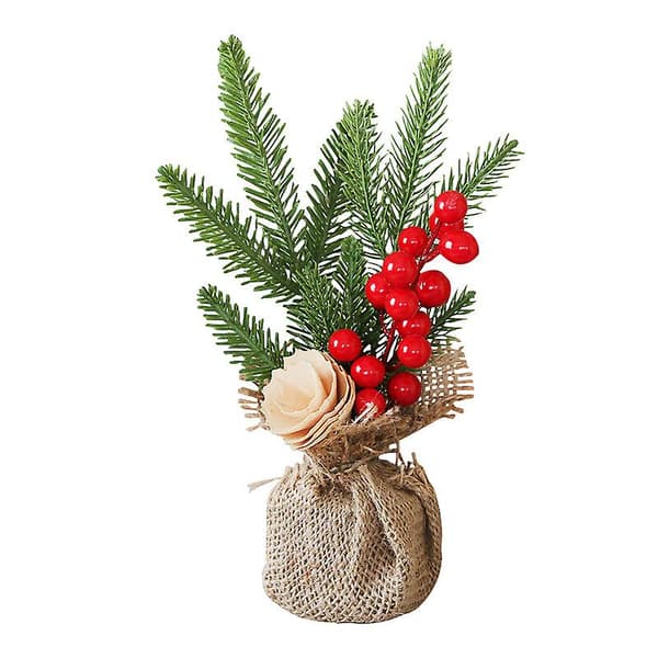 25 cm julepynt Mini juletre Bord Vindu Pynt Potte Ferie Scene Pynt A Pxcl