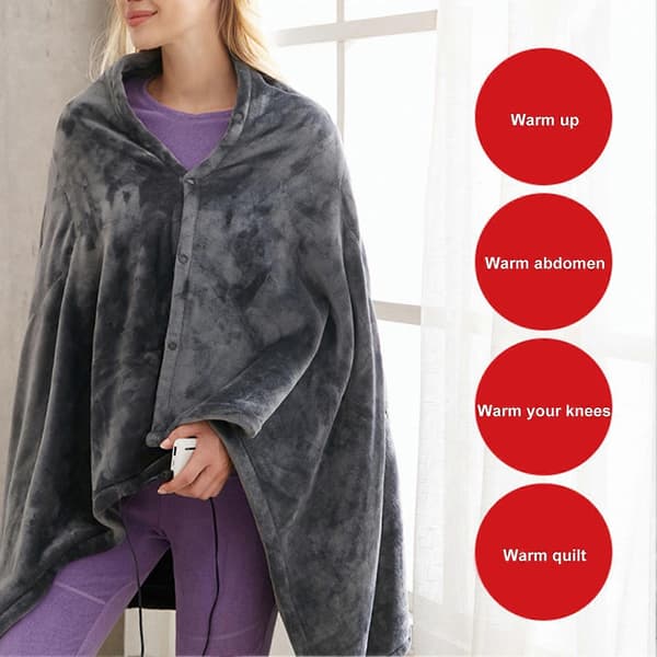 [RM]Washable Heating Blanket Zipper Adjustable Temperature Fast Heating Electric Heating Blanket for Home